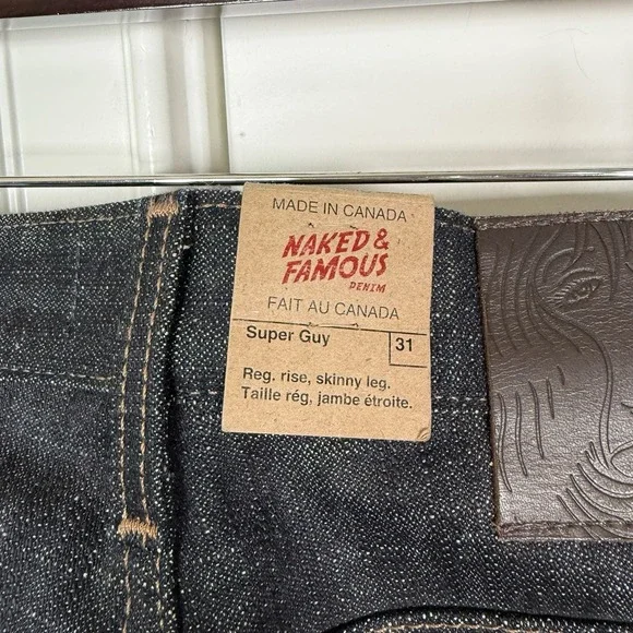 Naked & Famous Broken Twill Slub Stretch Selvedge Super Guy Men's 31 (33/34) NEW - Picture 6 of 11